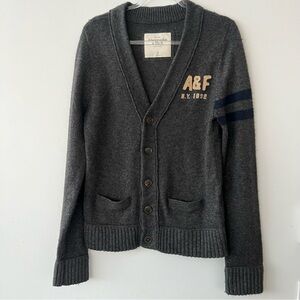 ABERCROMBIE & FITCH MEN'S VARSITY WOOL Blend CARDIGAN VINTAGE Y2K  Size L